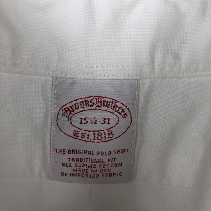 Brooks Brothers Est.1818 Long Sleeve Button Down Shirt Made in USA Men's M Supima Cotton white type Vintage Second Hand