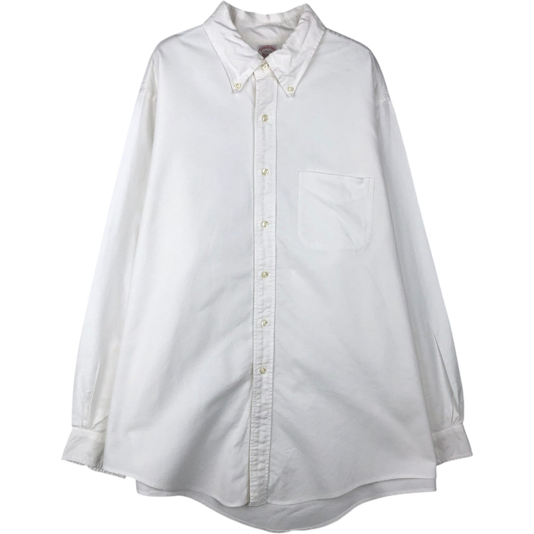 80s-90'S Brooks Brothers MAKERS Long Sleeve Button Down Shirt Made in USA Men's XL Vintage Supima Cotton white type Vintage Second Hand