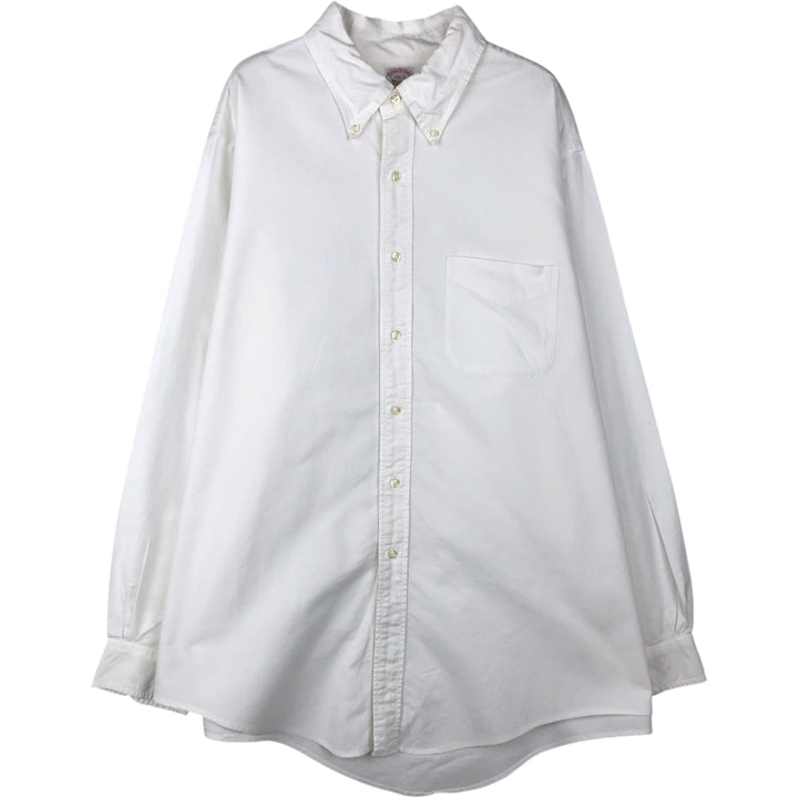 80s-90'S Brooks Brothers MAKERS Long Sleeve Button Down Shirt Made in USA Men's XL Vintage Supima Cotton white type Vintage Second Hand
