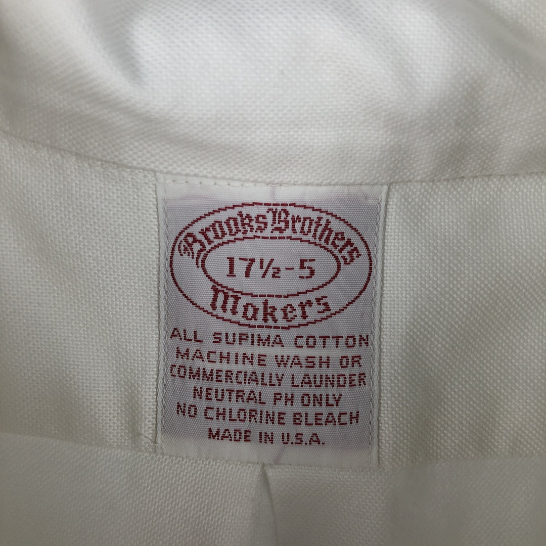 80s-90'S Brooks Brothers MAKERS Long Sleeve Button Down Shirt Made in USA Men's XL Vintage Supima Cotton white type Vintage Second Hand
