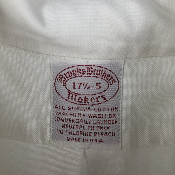 80s-90'S Brooks Brothers MAKERS Long Sleeve Button Down Shirt Made in USA Men's XL Vintage Supima Cotton white type Vintage Second Hand