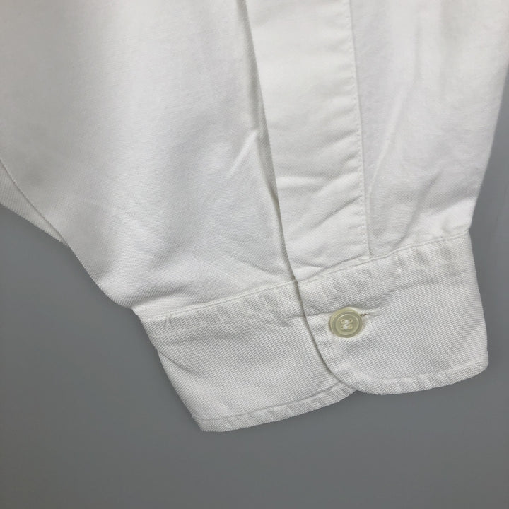 80s-90'S Brooks Brothers MAKERS Long Sleeve Button Down Shirt Made in USA Men's XL Vintage Supima Cotton white type Vintage Second Hand