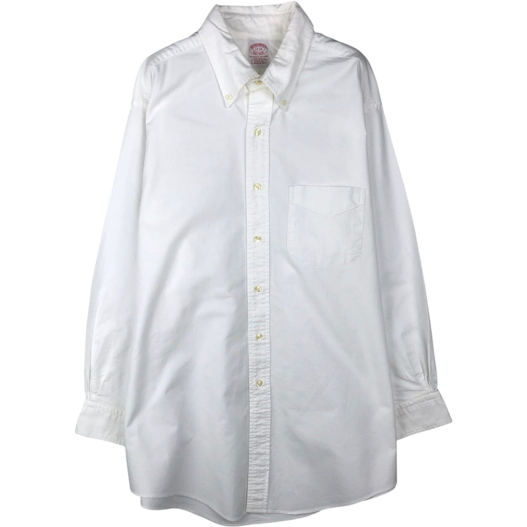 Brooks Brothers Est.1818 Long Sleeve Button Down Shirt Made in USA Men's XL Supima Cotton white type Vintage Second Hand