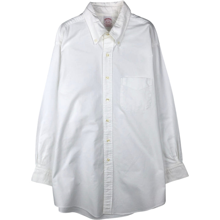 Brooks Brothers Est.1818 Long Sleeve Button Down Shirt Made in USA Men's XL Supima Cotton white type Vintage Second Hand