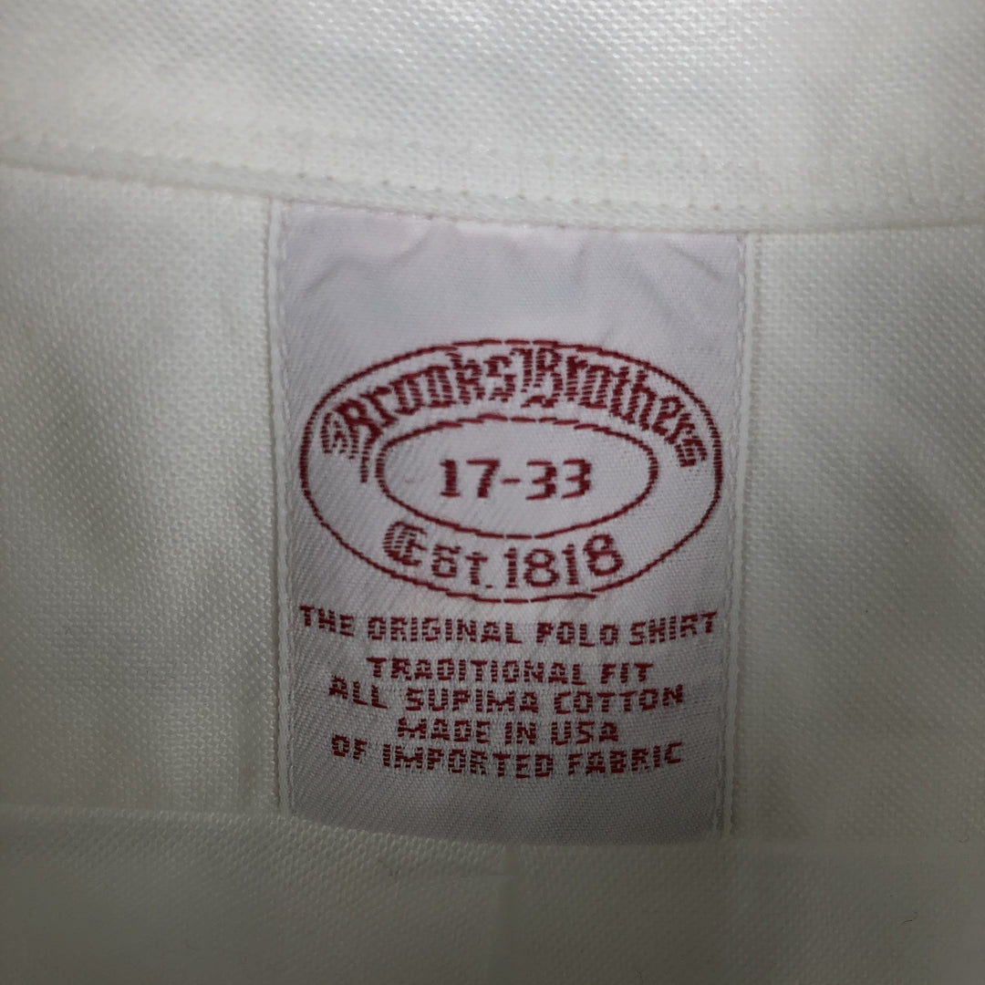 Brooks Brothers Est.1818 Long Sleeve Button Down Shirt Made in USA Men's XL Supima Cotton white type Vintage Second Hand
