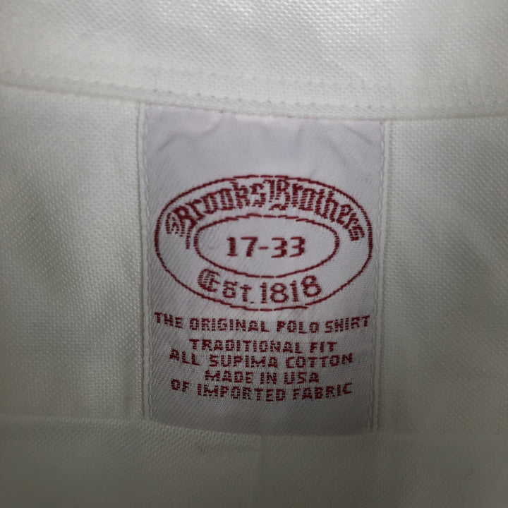 Brooks Brothers Est.1818 Long Sleeve Button Down Shirt Made in USA Men's XL Supima Cotton white type Vintage Second Hand