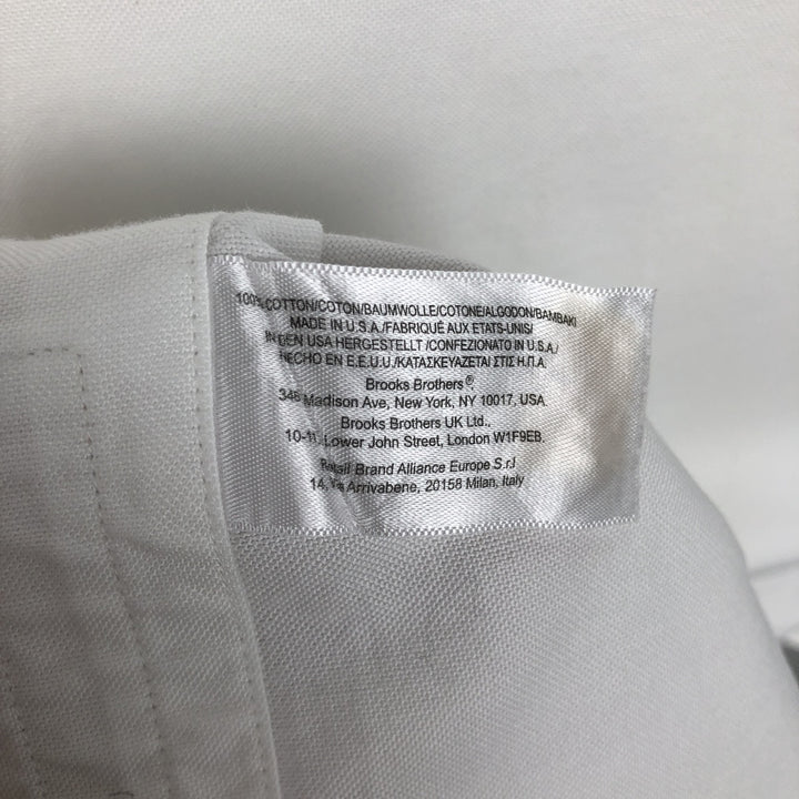 Brooks Brothers Est.1818 Long Sleeve Button Down Shirt Made in USA Men's XL Supima Cotton white type Vintage Second Hand