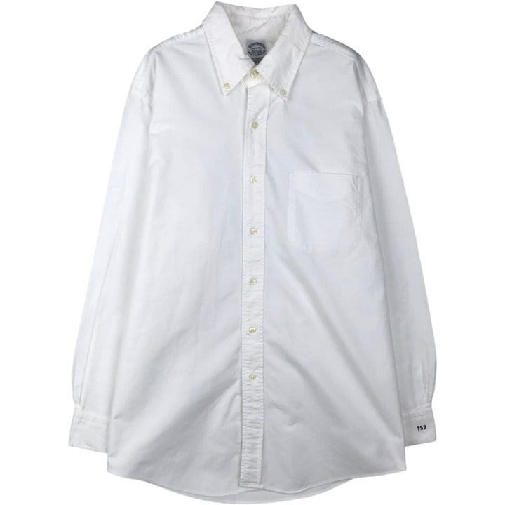 Brooks Brothers Est.1818 Long Sleeve Button Down Shirt Made in USA Men's Size L Supima Cotton white type Vintage Second Hand