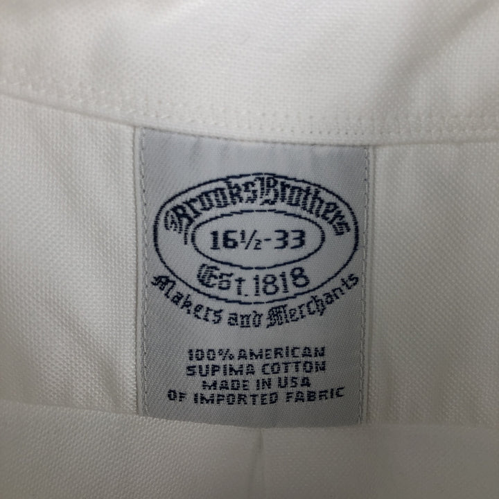 Brooks Brothers Est.1818 Long Sleeve Button Down Shirt Made in USA Men's Size L Supima Cotton white type Vintage Second Hand
