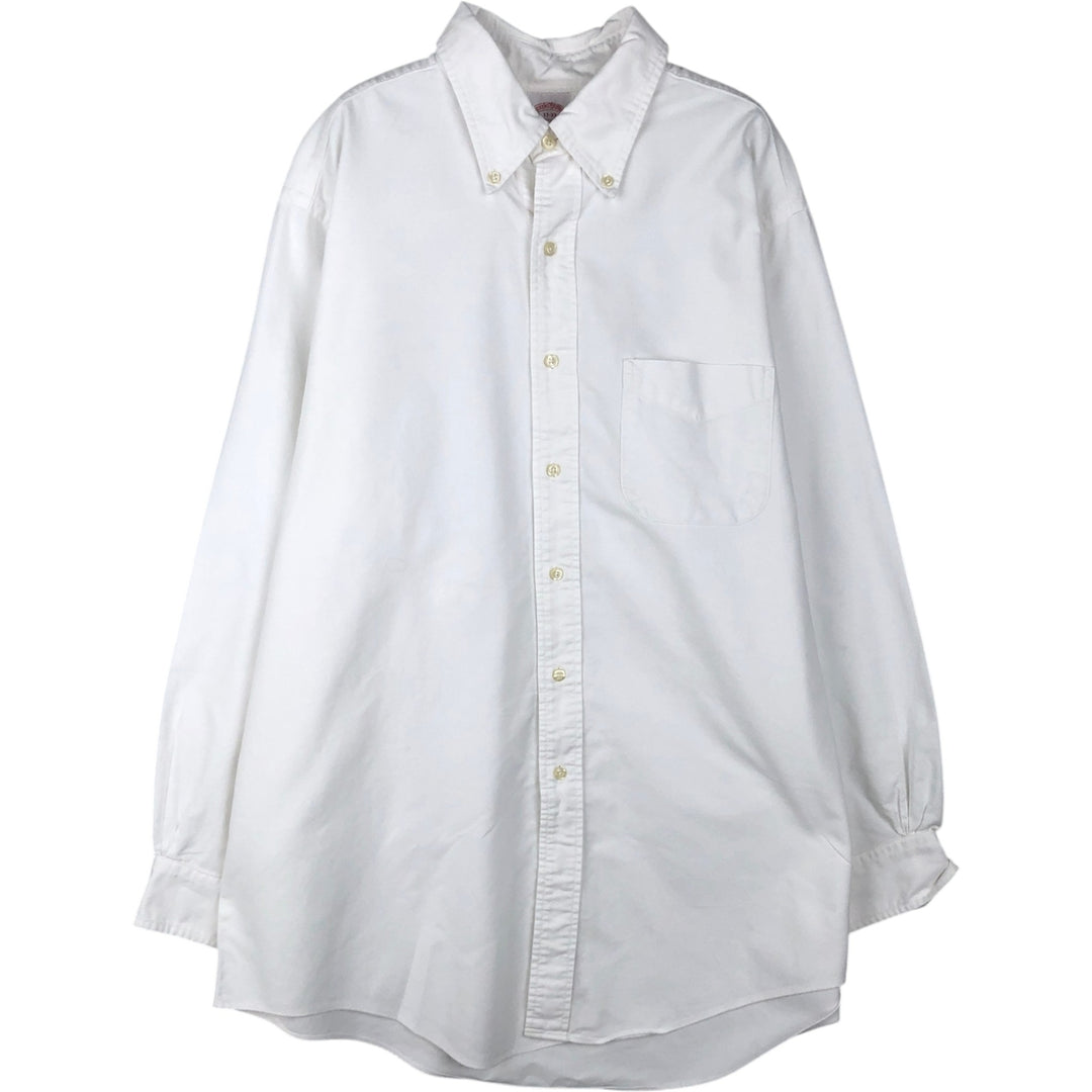 Brooks Brothers Est.1818 Long Sleeve Button Down Shirt Made in USA Men's XL Supima Cotton white type Vintage Second Hand