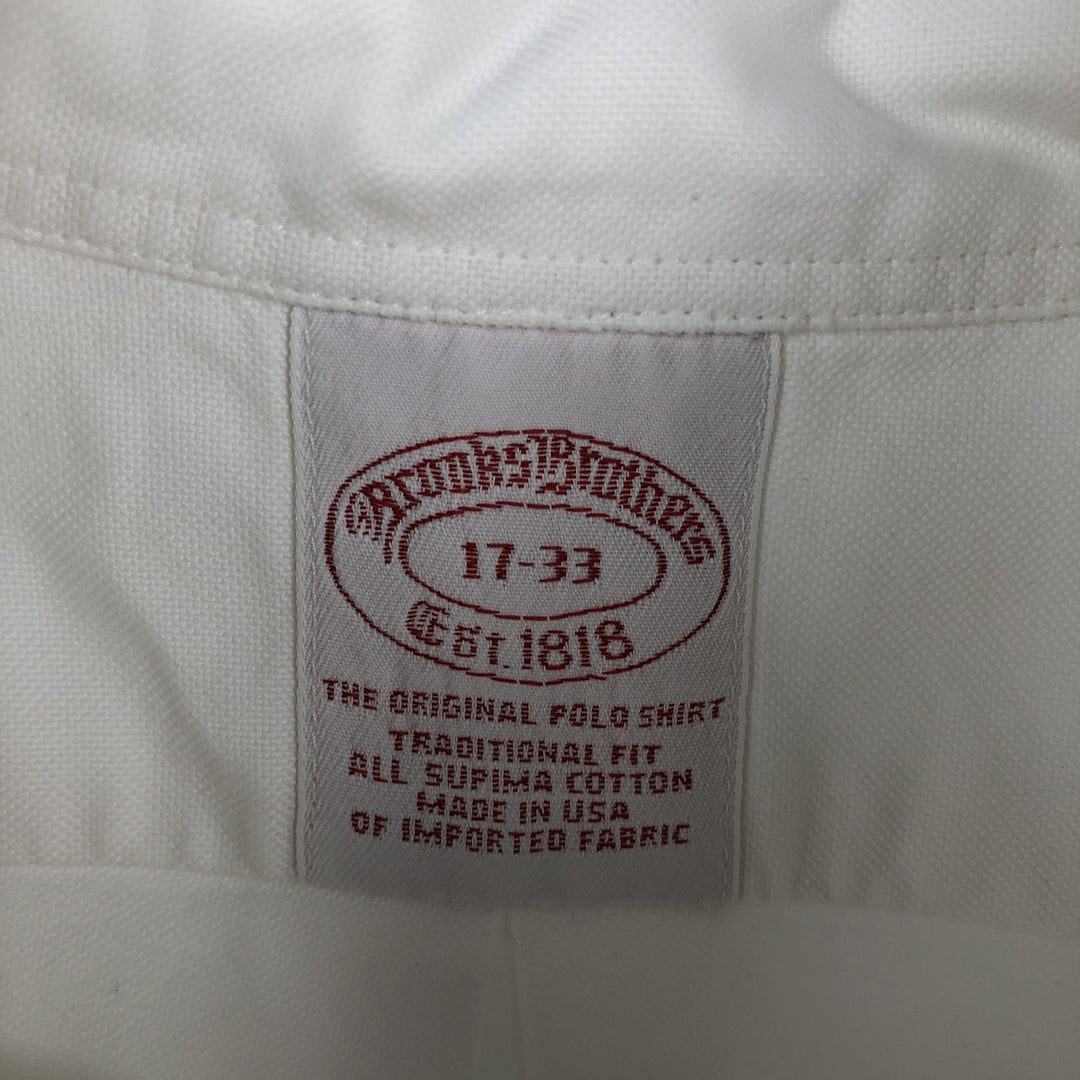 Brooks Brothers Est.1818 Long Sleeve Button Down Shirt Made in USA Men's XL Supima Cotton white type Vintage Second Hand