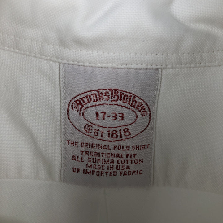 Brooks Brothers Est.1818 Long Sleeve Button Down Shirt Made in USA Men's XL Supima Cotton white type Vintage Second Hand