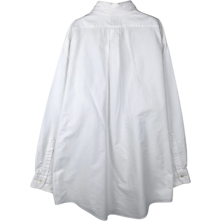 Brooks Brothers Est.1818 Long-Sleeve Button-Down Shirt, Made in USA, Men's Size XXL (approx.) Supima Cotton white type Vintage Second Hand