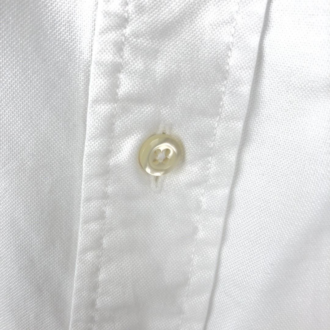 Brooks Brothers Est.1818 Long-Sleeve Button-Down Shirt, Made in USA, Men's Size XXL (approx.) Supima Cotton white type Vintage Second Hand