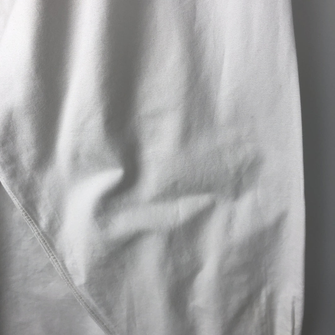 Brooks Brothers Est.1818 Long-Sleeve Button-Down Shirt, Made in USA, Men's Size XXL (approx.) Supima Cotton white type Vintage Second Hand