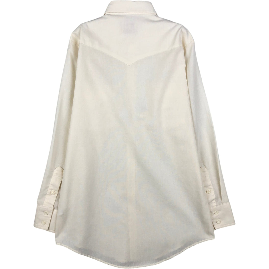 70s-80'S Lee EXTRA LONG TAILS Long-Sleeve Shirt, Made in USA, Men's Size M (Equivalent), Vintage unclear ivory Vintage Second Hand