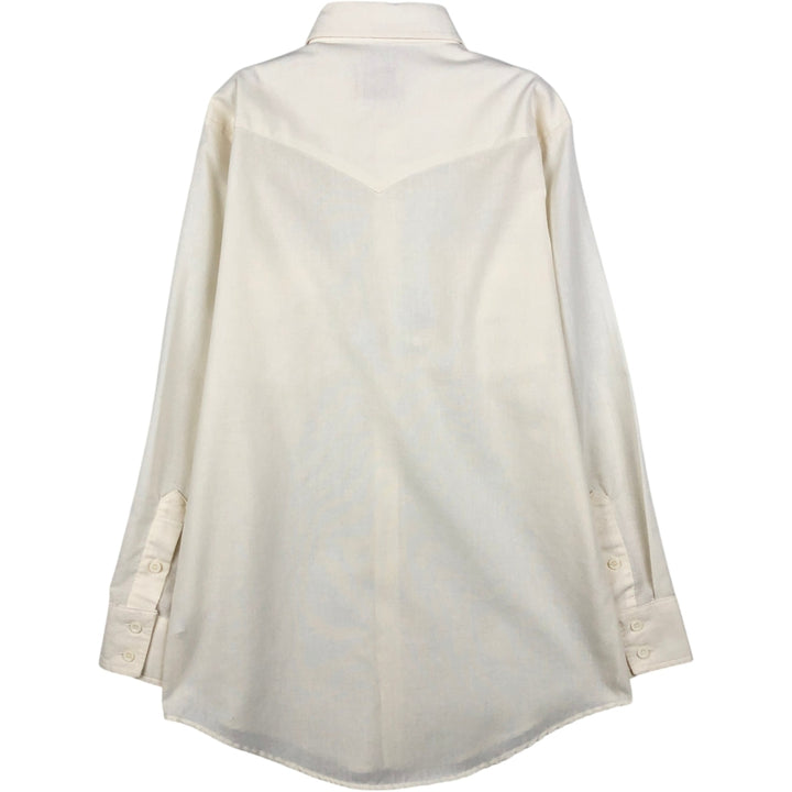 70s-80'S Lee EXTRA LONG TAILS Long-Sleeve Shirt, Made in USA, Men's Size M (Equivalent), Vintage unclear ivory Vintage Second Hand