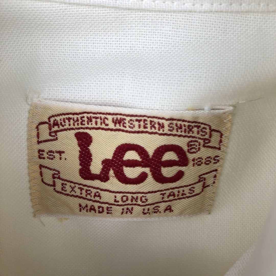 70s-80'S Lee EXTRA LONG TAILS Long-Sleeve Shirt, Made in USA, Men's Size M (Equivalent), Vintage unclear ivory Vintage Second Hand
