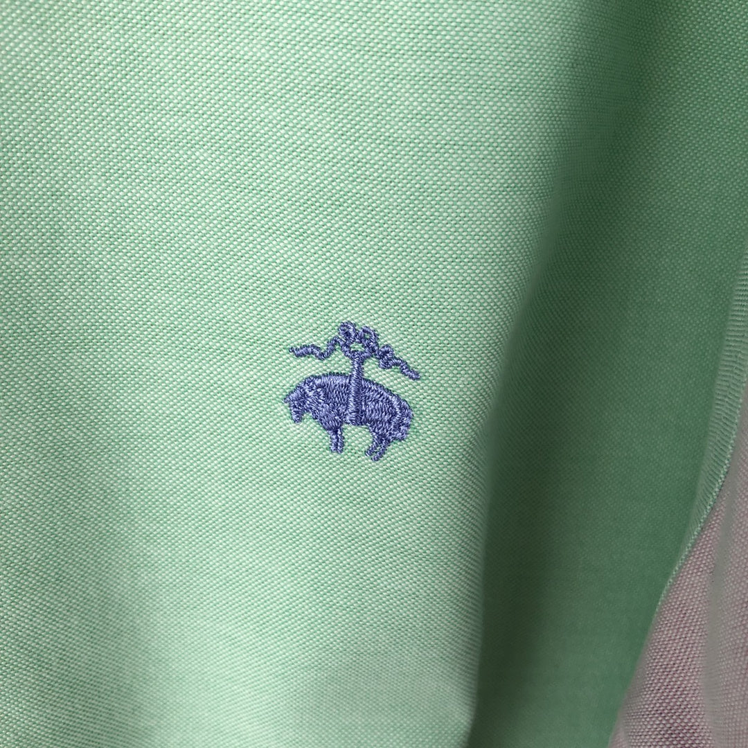 Brooks Brothers Est.1818 Crazy Pattern Long-Sleeve Button-Down Shirt, Men's Size L (approx.) Supima Cotton coral Vintage Second Hand