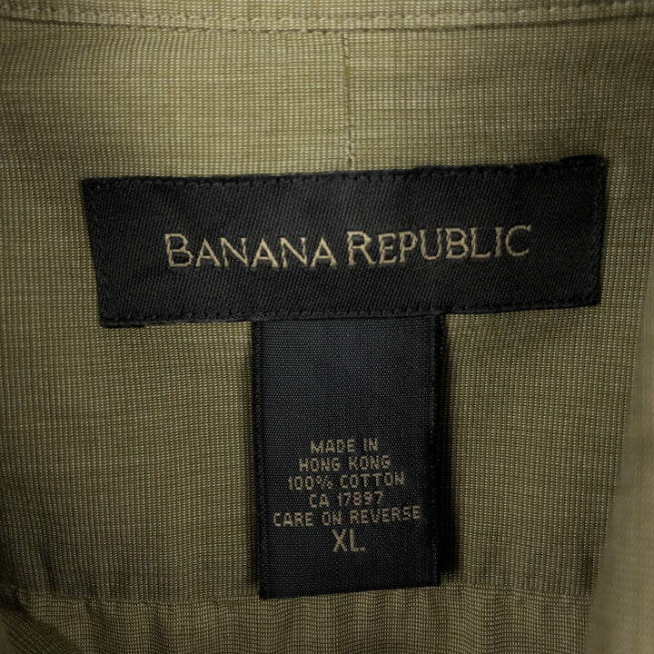 Banana Republic Long-Sleeve Cotton Shirt, Men's Size XL cotton Khaki type sage green Vintage Second Hand