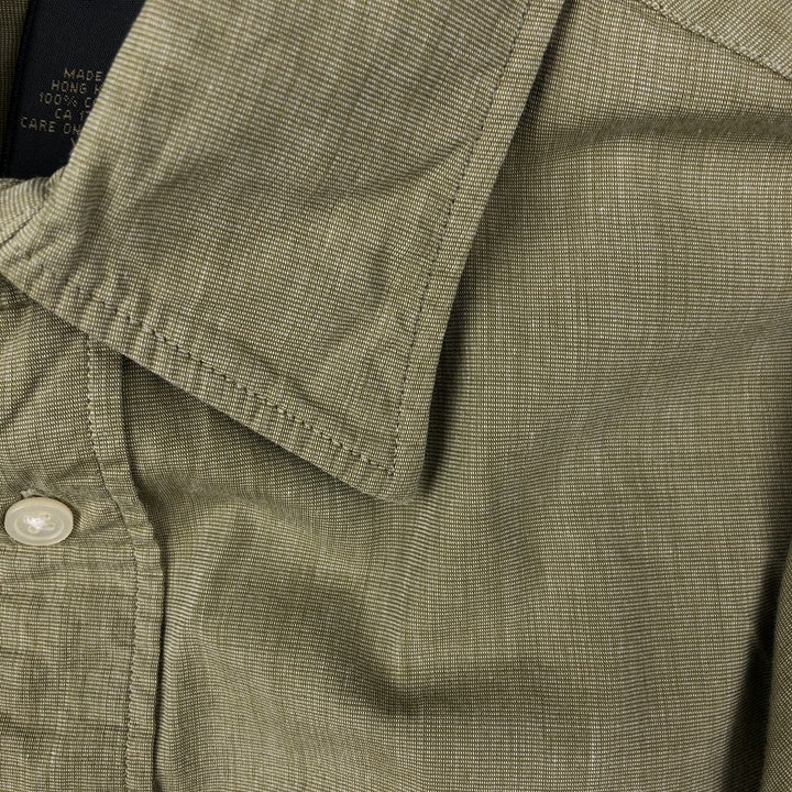 Banana Republic Long-Sleeve Cotton Shirt, Men's Size XL cotton Khaki type sage green Vintage Second Hand