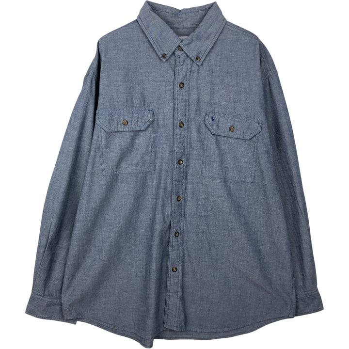 Carhartt Long Sleeve Button Down Work Shirt Men's XL cotton gray type Vintage Second Hand