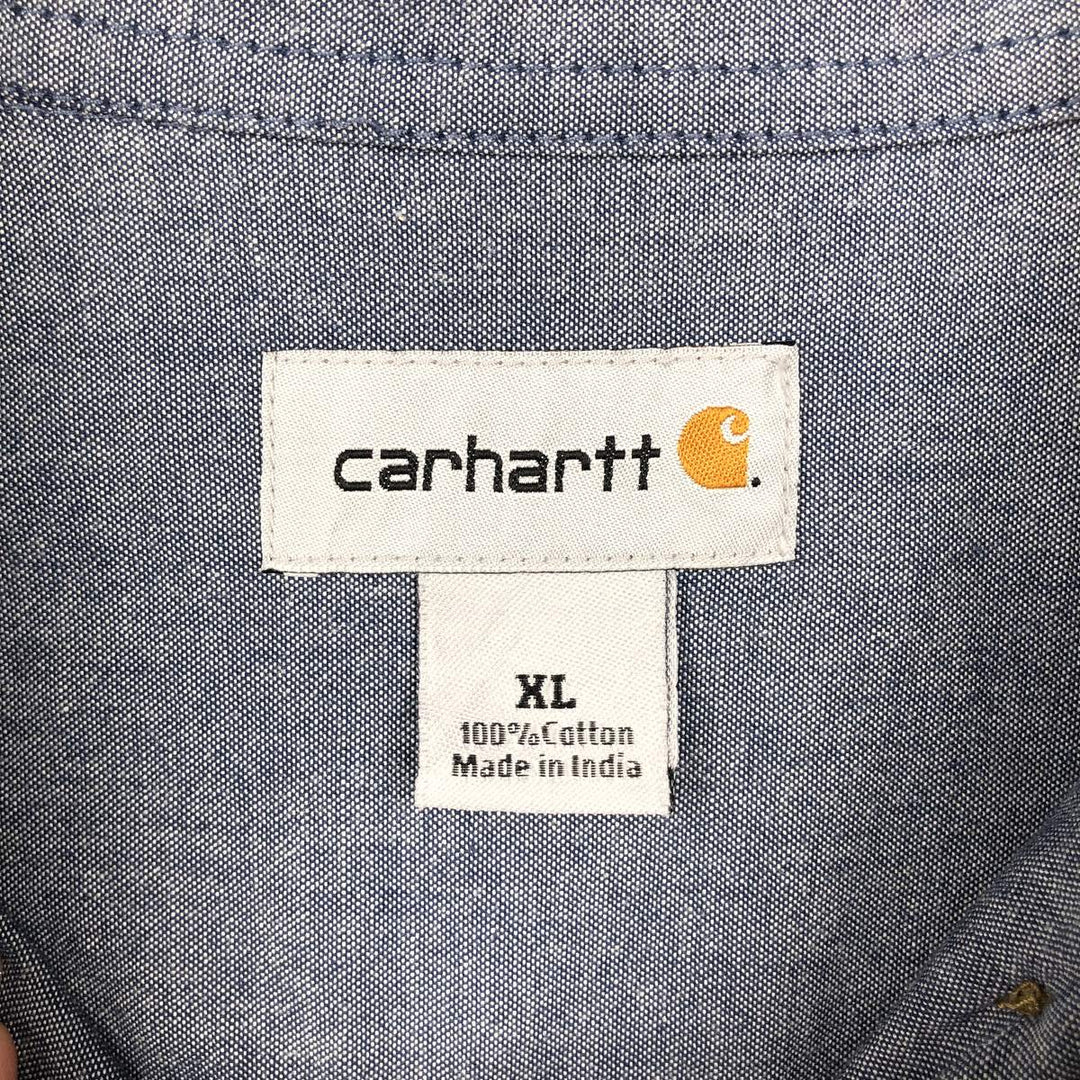 Carhartt Long Sleeve Button Down Work Shirt Men's XL cotton gray type Vintage Second Hand