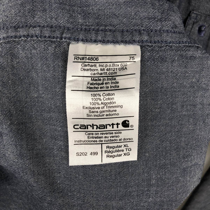 Carhartt Long Sleeve Button Down Work Shirt Men's XL cotton gray type Vintage Second Hand