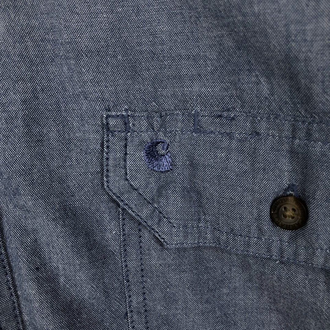 Carhartt Long Sleeve Button Down Work Shirt Men's XL cotton gray type Vintage Second Hand