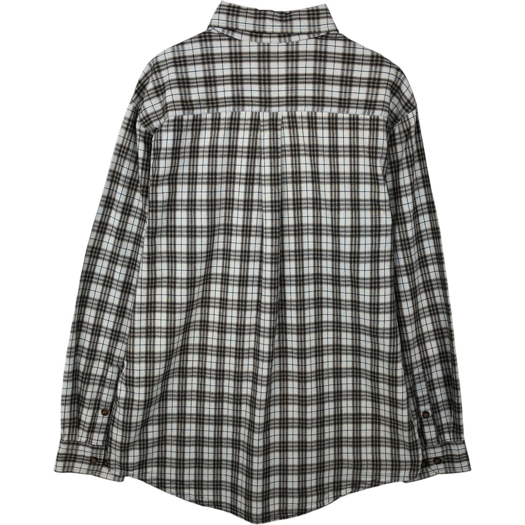 Carhartt Check Pattern Long Sleeve Button-Down Work Shirt, Men's Size L cotton orange type Vintage Second Hand