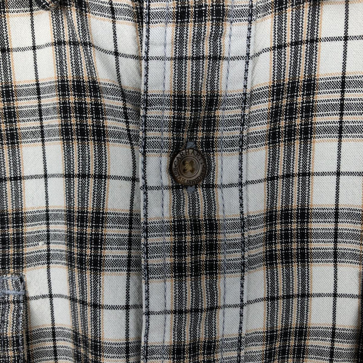 Carhartt Check Pattern Long Sleeve Button-Down Work Shirt, Men's Size L cotton orange type Vintage Second Hand
