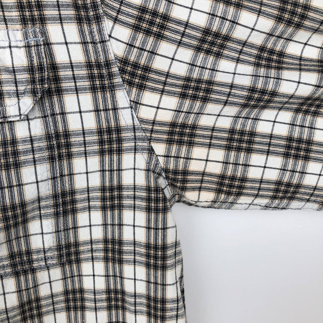 Carhartt Check Pattern Long Sleeve Button-Down Work Shirt, Men's Size L cotton orange type Vintage Second Hand
