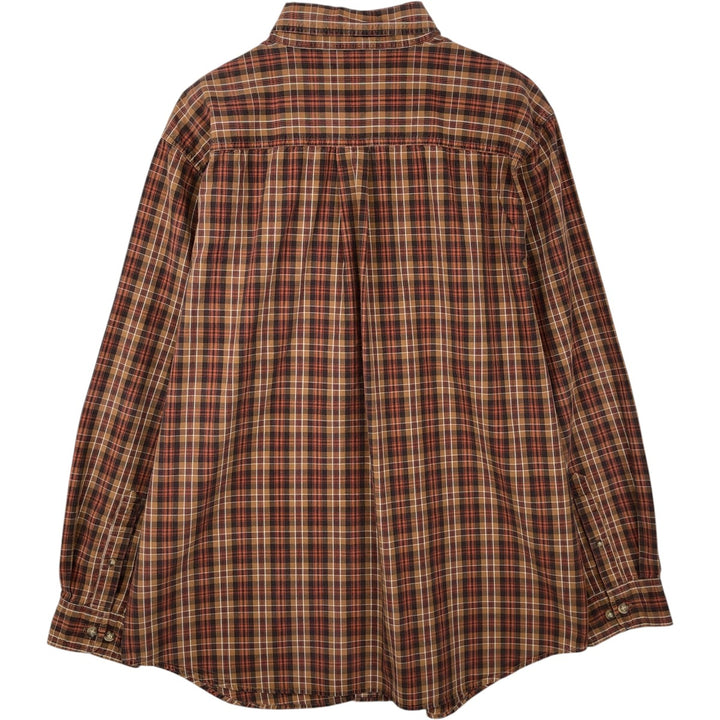 Carhartt Check Pattern Long Sleeve Button-Down Work Shirt, Men's Size L cotton orange type Vintage Second Hand