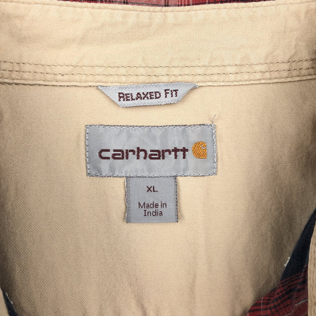 Carhartt Relaxed Fit Long Sleeve Button Down Work Shirt, Men's XL cotton red type Vintage Second Hand