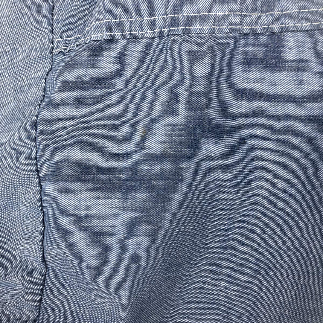 90'S Five Brother Long-Sleeve Work Shirt, Men's XXL Equivalent, Vintage unclear blue type Vintage Second Hand