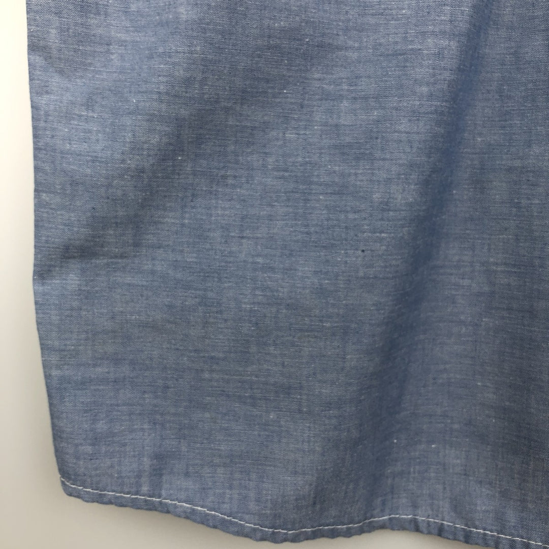 90'S Five Brother Long-Sleeve Work Shirt, Men's XXL Equivalent, Vintage unclear blue type Vintage Second Hand