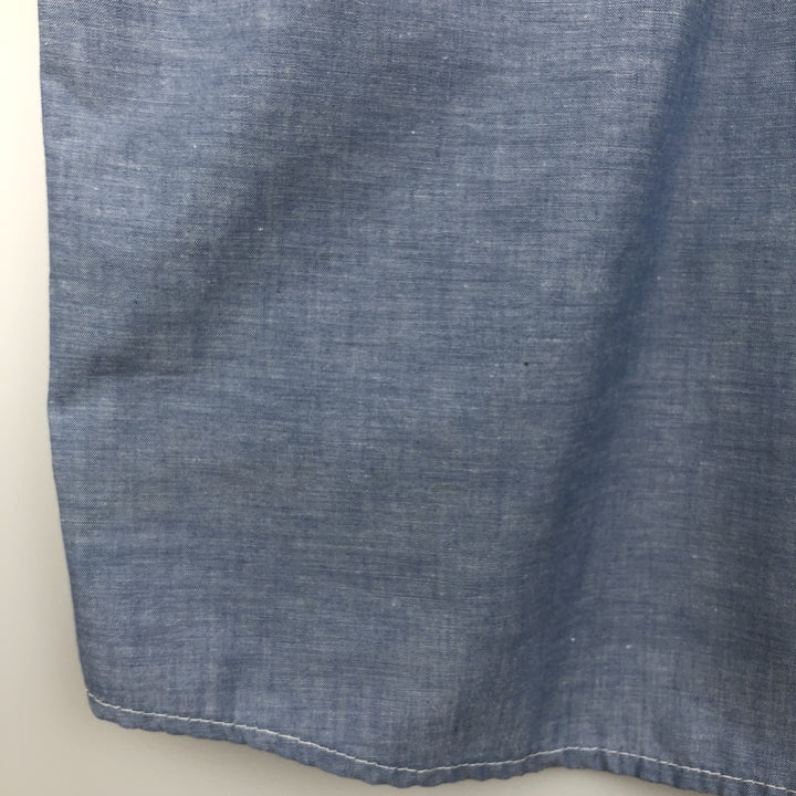 90'S Five Brother Long-Sleeve Work Shirt, Men's XXL Equivalent, Vintage unclear blue type Vintage Second Hand