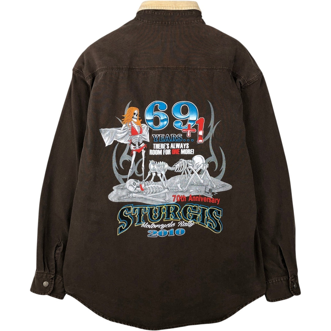 90'S GAP (Old GAP) Long-Sleeve Work Shirt, Men's Size L (approx.) cotton brown type Vintage Second Hand