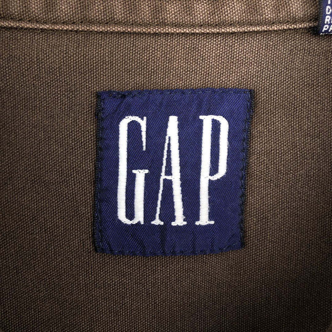 90'S GAP (Old GAP) Long-Sleeve Work Shirt, Men's Size L (approx.) cotton brown type Vintage Second Hand
