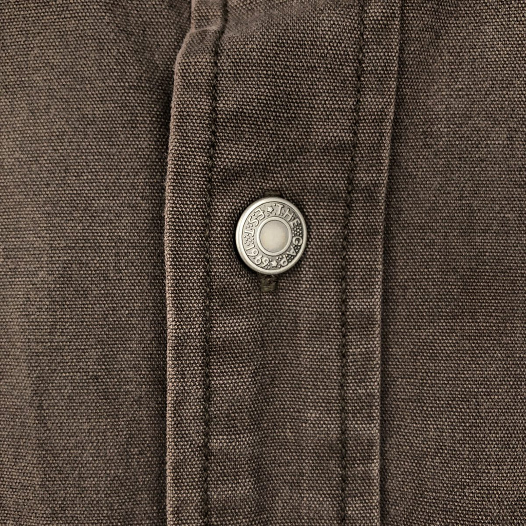 90'S GAP (Old GAP) Long-Sleeve Work Shirt, Men's Size L (approx.) cotton brown type Vintage Second Hand