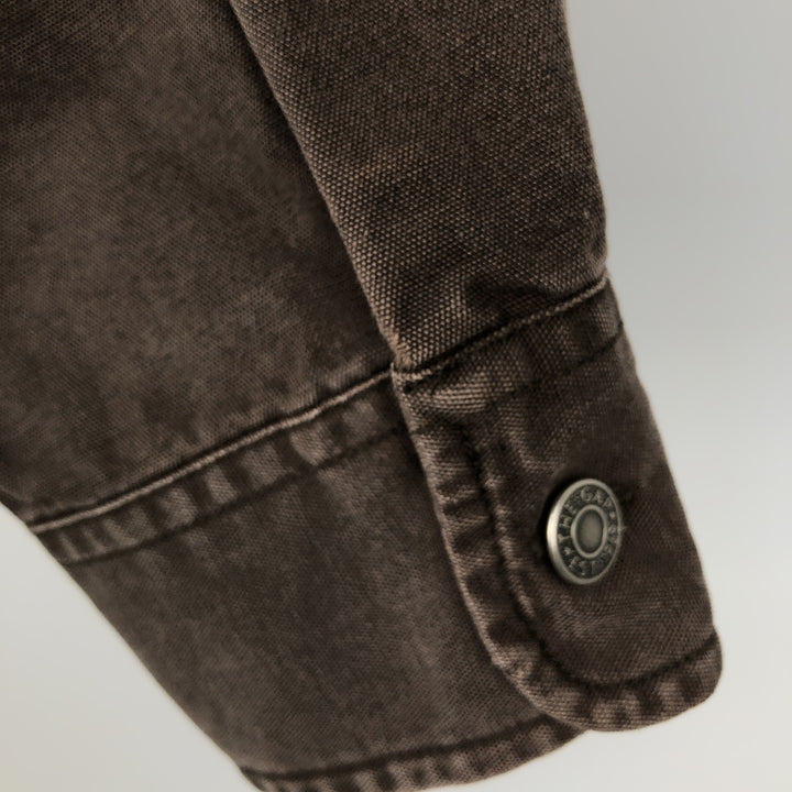 90'S GAP (Old GAP) Long-Sleeve Work Shirt, Men's Size L (approx.) cotton brown type Vintage Second Hand