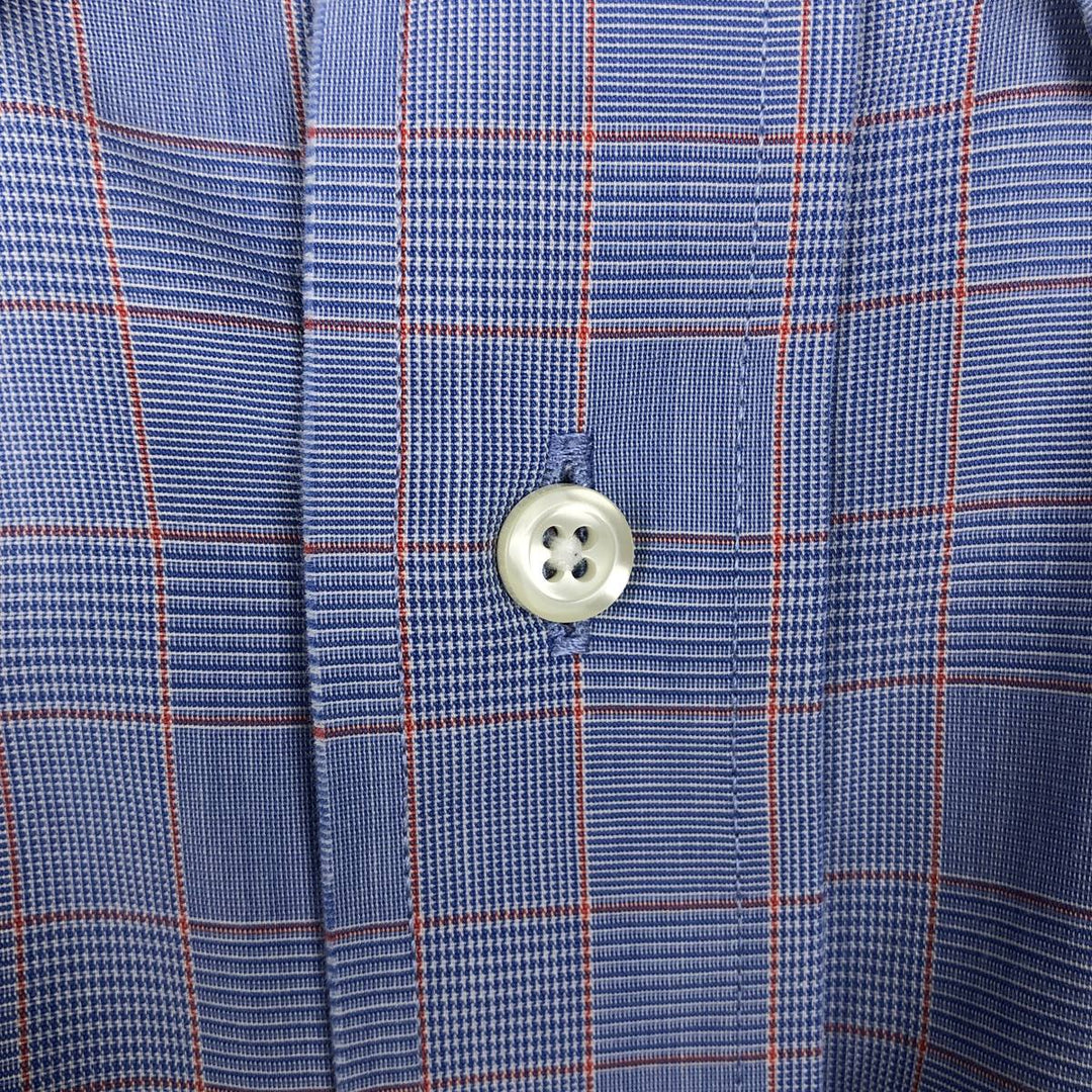 Brooks Brothers long-sleeved button-down check shirt, men's size M cotton blue type Vintage Second Hand