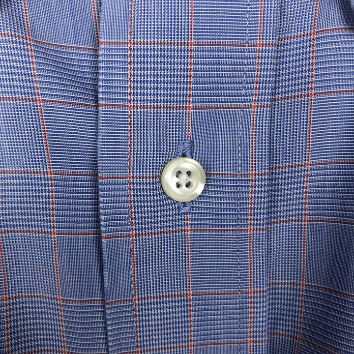 Brooks Brothers long-sleeved button-down check shirt, men's size M cotton blue type Vintage Second Hand