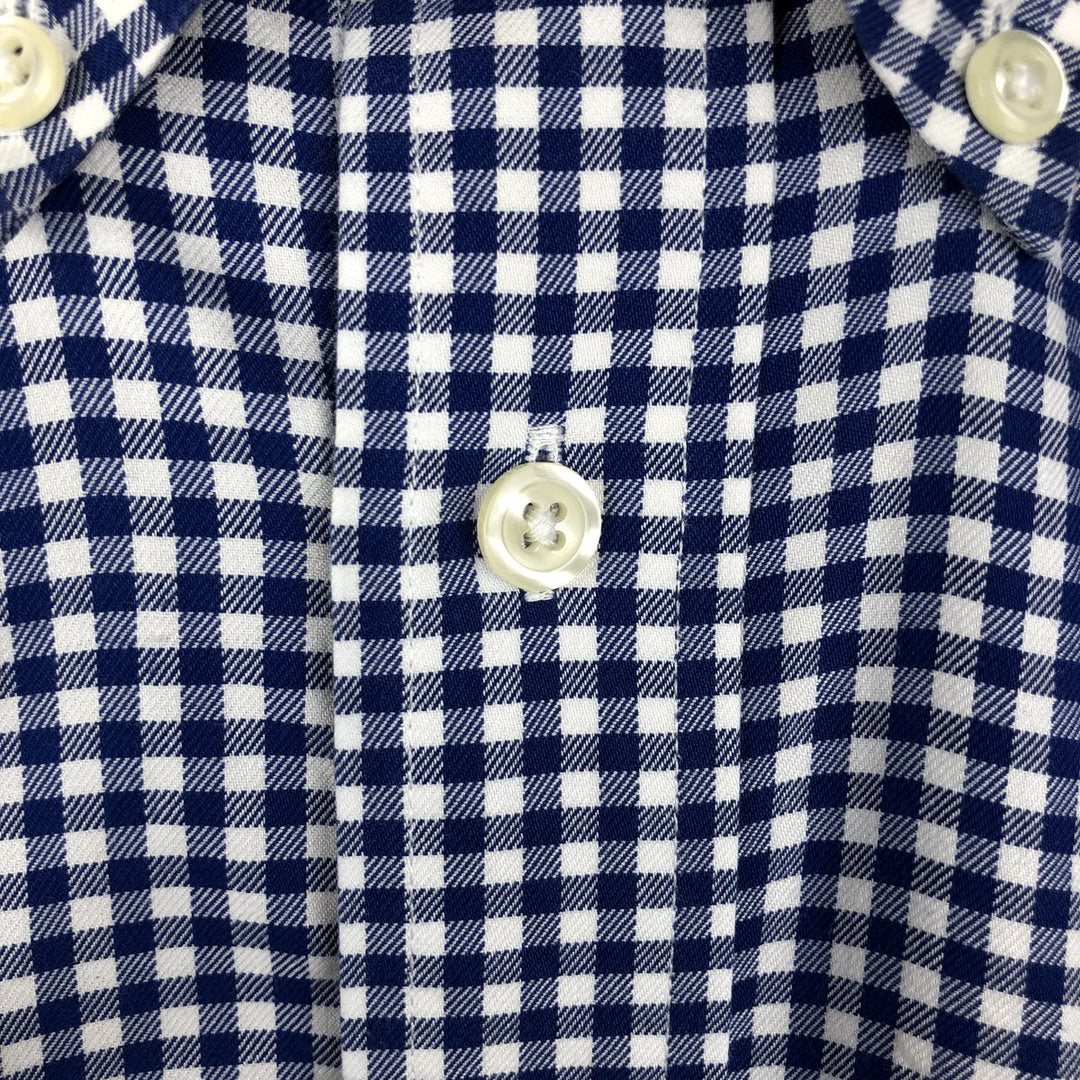 Brooks Brothers Est.1818 Gingham Check Long Sleeve Button-Down Check Shirt Men's Size L cotton blue type Vintage Second Hand