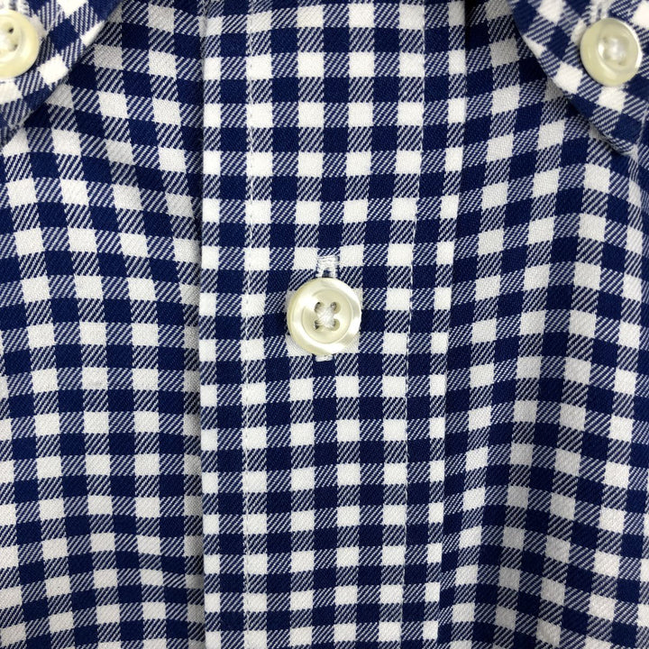 Brooks Brothers Est.1818 Gingham Check Long Sleeve Button-Down Check Shirt Men's Size L cotton blue type Vintage Second Hand