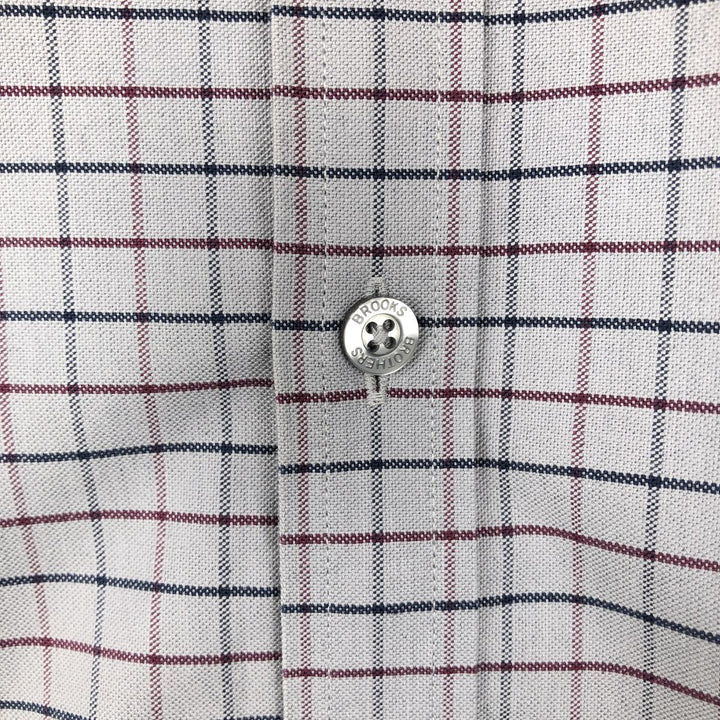 Brooks Brothers Est.1818 Check Pattern Long Sleeve Button-Down Check Shirt, Men's Size L cotton gray type Vintage Second Hand