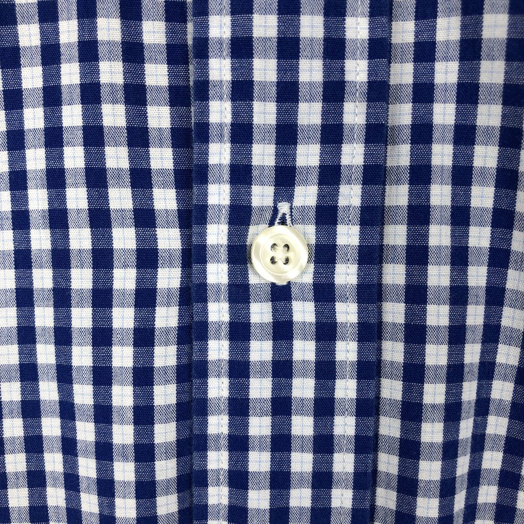 Brooks Brothers 1818 Long Sleeve Button-Down Check Shirt, Men's Size M cotton blue type Vintage Second Hand