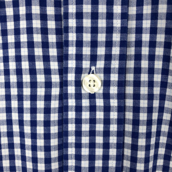 Brooks Brothers 1818 Long Sleeve Button-Down Check Shirt, Men's Size M cotton blue type Vintage Second Hand