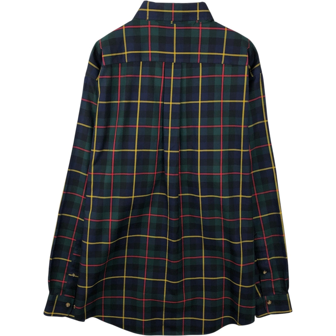 Brooks Brothers Est.1818 Long Sleeve Button-Down Check Shirt, Men's Size L Supima Cotton Green type dark green Vintage Second Hand