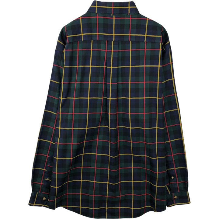 Brooks Brothers Est.1818 Long Sleeve Button-Down Check Shirt, Men's Size L Supima Cotton Green type dark green Vintage Second Hand